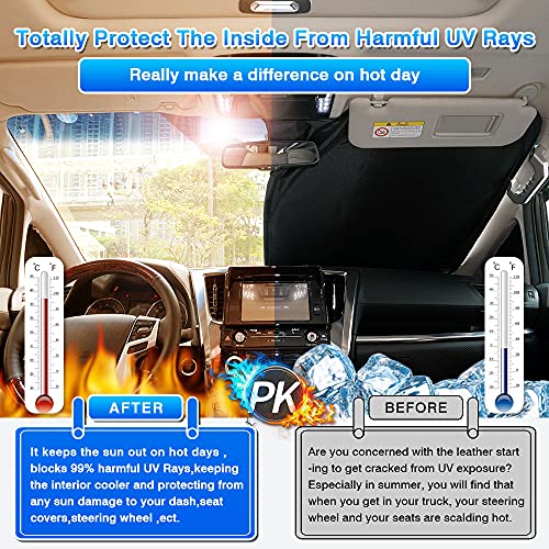 Custom Fit for Windshield Sunshade Volkswagen ID.4 2021 2022 Accessories VW ID4 Window Sun Shade Foldable Sun Shield Cover Block Heat and Sun Upgrade Reflective Polyester