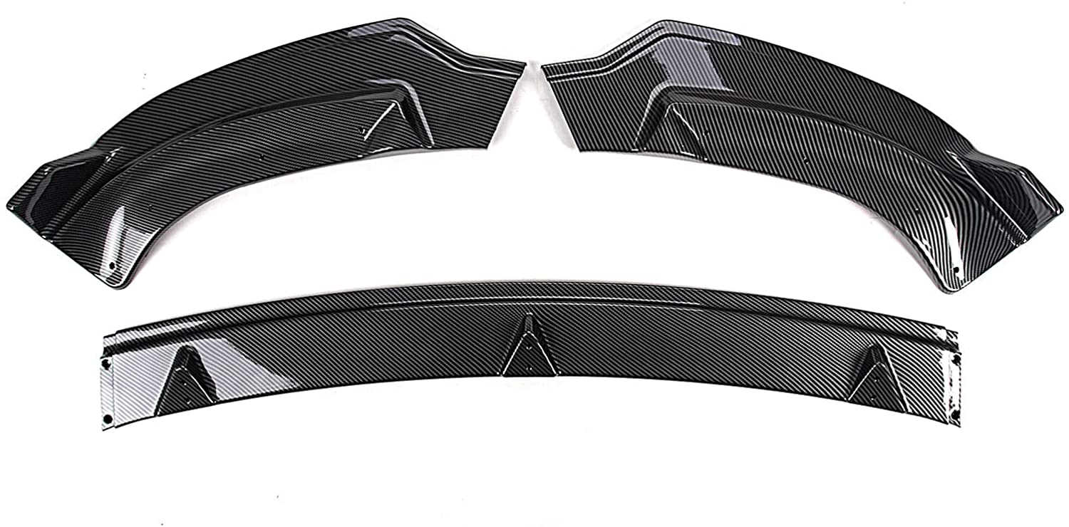 3 Piece ABS Plastic with Carbon Fiber Pattern Front Splitter Lip Kit for Tesla Model Y