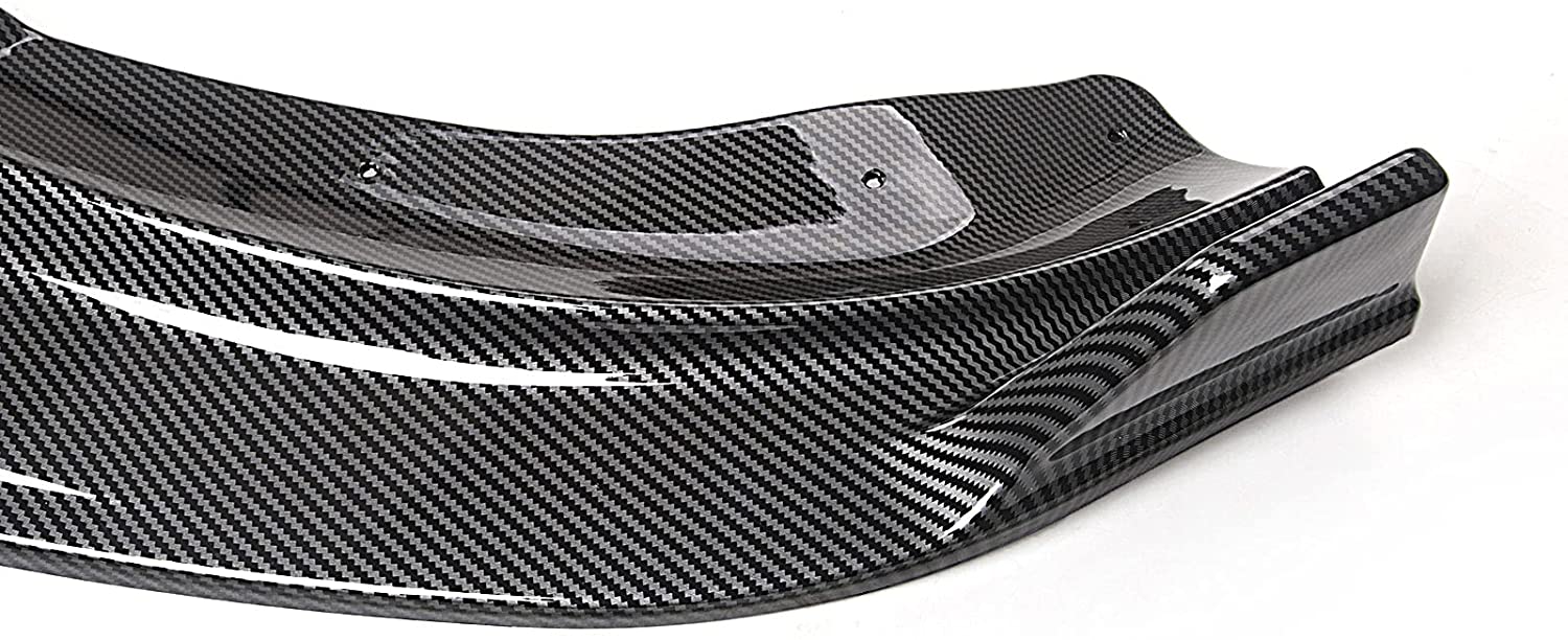3 Piece ABS Plastic with Carbon Fiber Pattern Front Splitter Lip Kit for Tesla Model Y