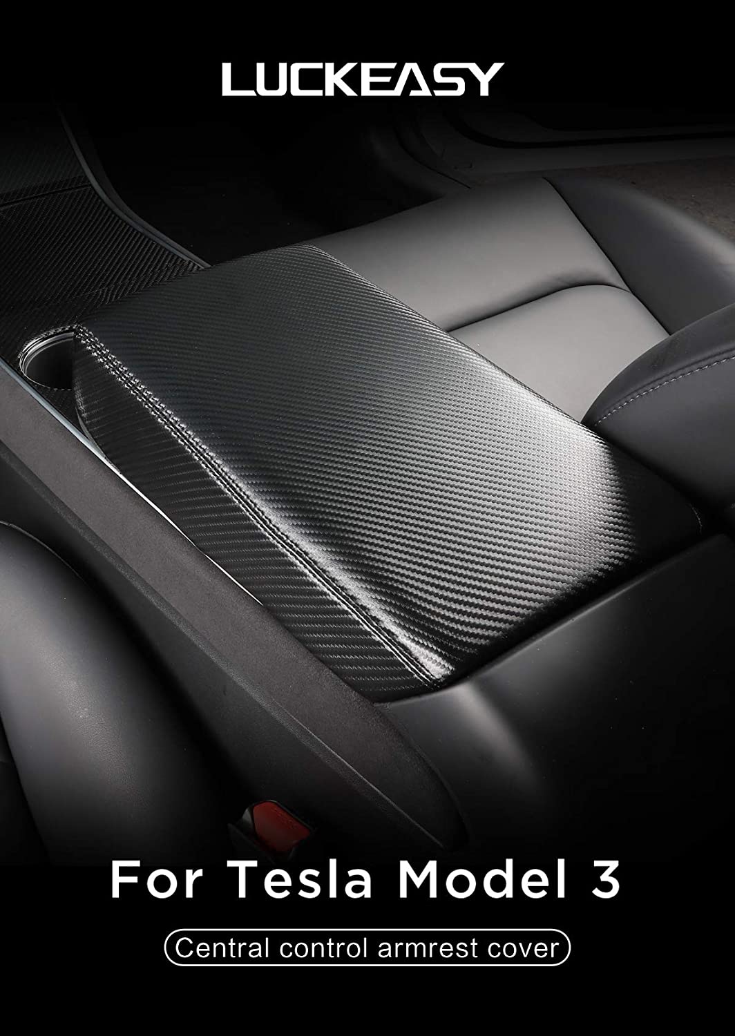 Tesla Model 3 & Y Leather Center Console Armrest Cover