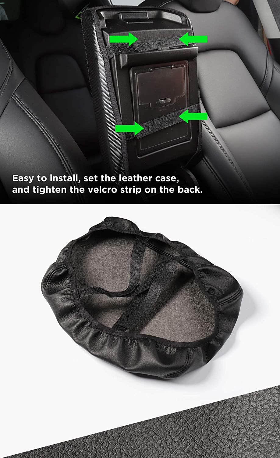 Tesla Model 3 & Y Leather Center Console Armrest Cover