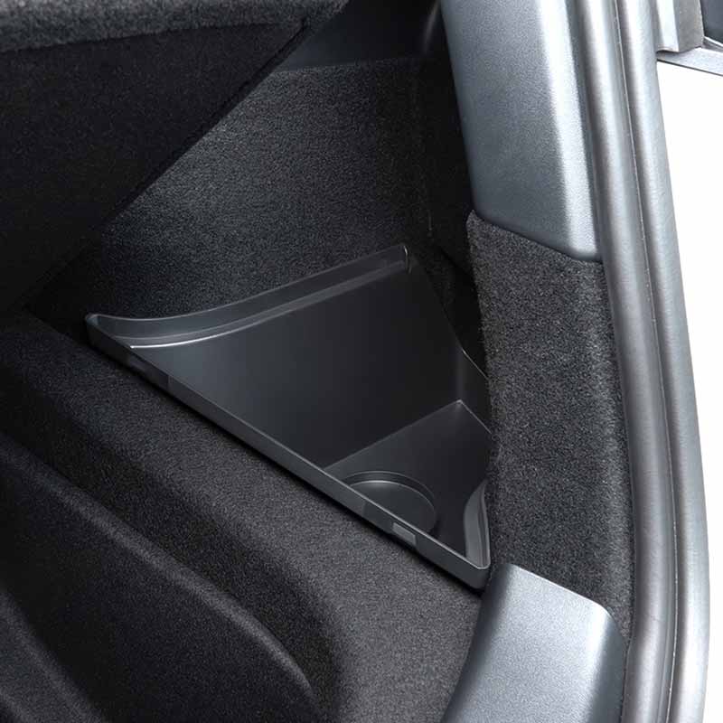 Fit Tesla Model Y Trunk Organizer Rear Trunk Storage Box Side Packets Tray Bins For Tesla Model Y Accessories 2020 2021(Rear Trunk Side Boxes (Lid With Hole))