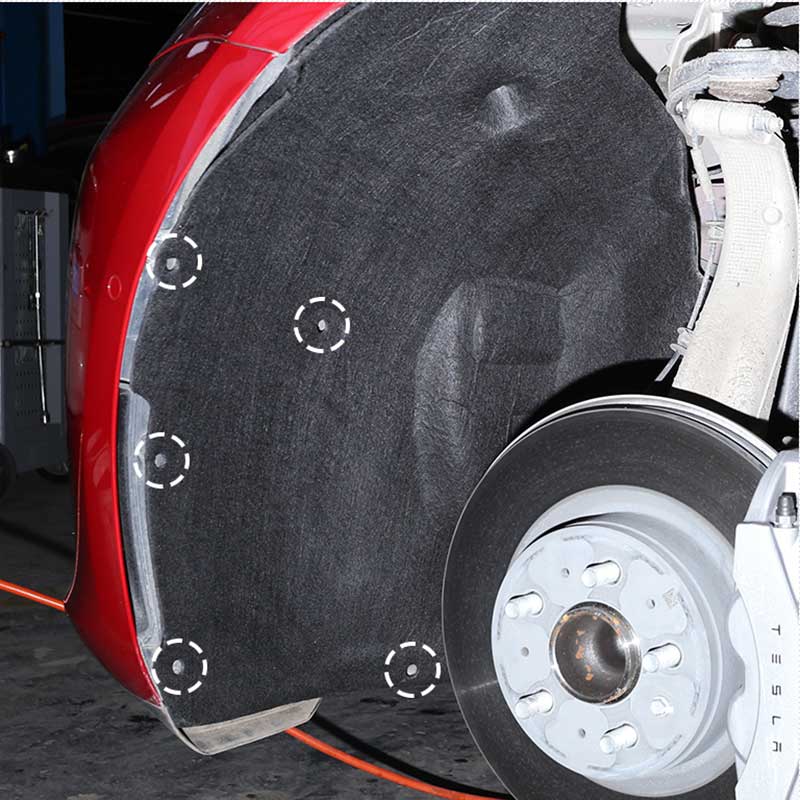 Tesla Model 3 Front Fender Sound Deadening Wheel Liner Noise Reduction Kit (2 Piece Set)