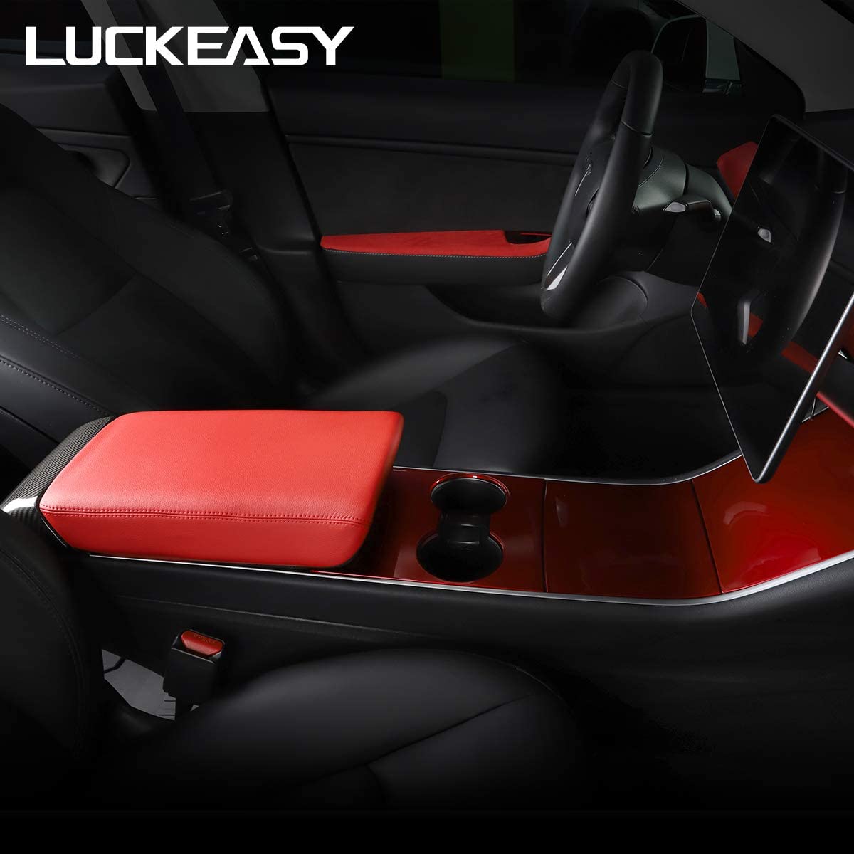 Tesla Model 3 & Y Leather Center Console Armrest Cover