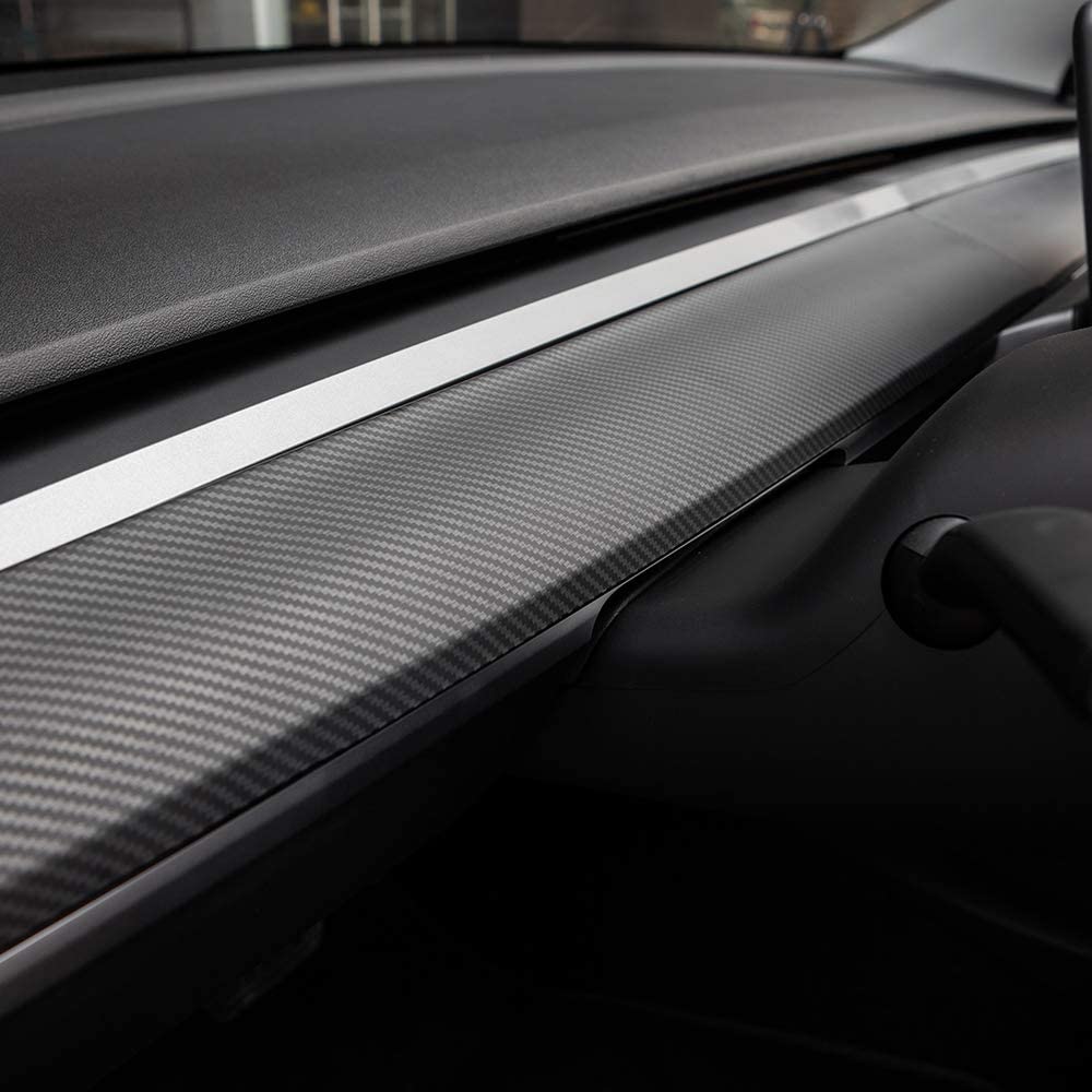 Tesla Model 3 & Y Matte Carbon Fiber Dashboard Cap