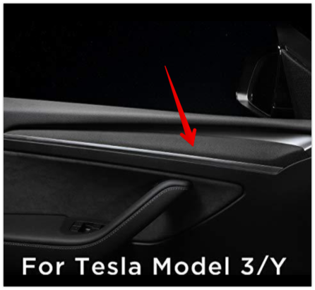 Alcantara Grey Door Panel Wrap for 2021-2022 Tesla Model 3 & Y