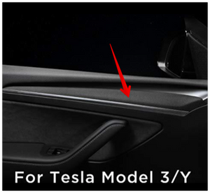 Alcantara Grey Door Panel Wrap for 2021-2022 Tesla Model 3 & Y