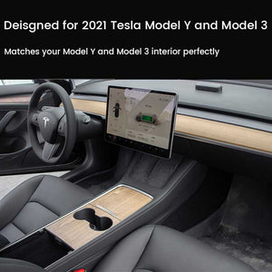 2021-2022 Model 3 & Model Y Wood Grain Center Console Vinyl Wrap