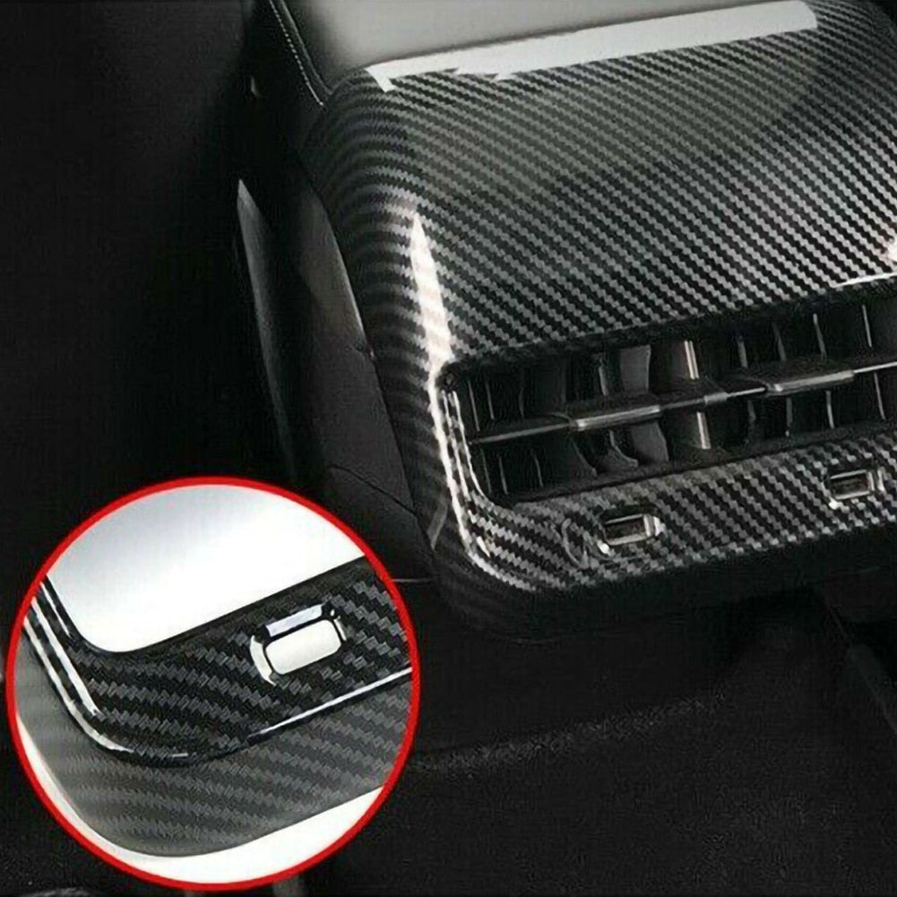 Tesla Model 3 & Y Carbon Fiber Style Rear Air Vent Cover Trim