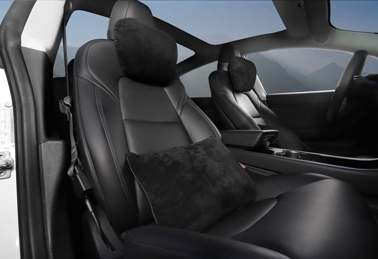 Alcantara Tesla Model 3 & Y Headrest Neck Pillows