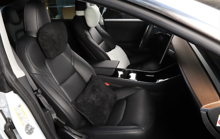 Alcantara Tesla Model 3 & Y Headrest Neck Pillows