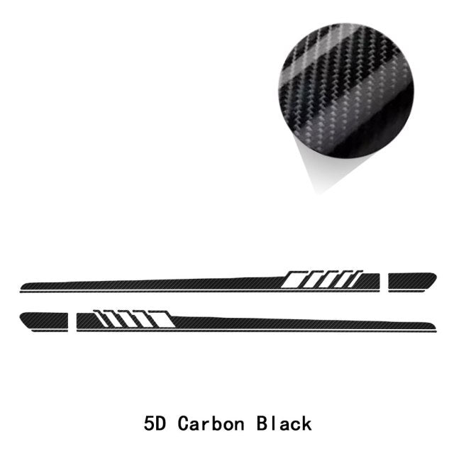 2 Pieces Vinyl Decal Door Side Skirt Stripes Sill Sticker for Tesla Model 3, Model S, Model X, & Model Y