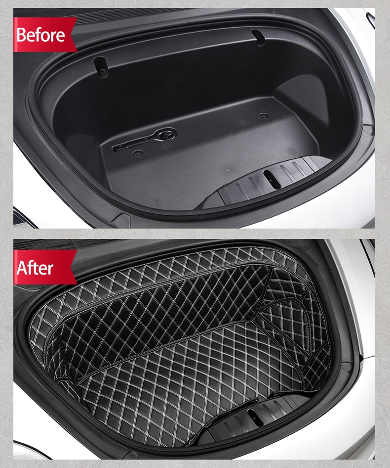 Tesla Model 3 & Y 2020 2021 Wear-Resistant Leather Front Trunk Storage Mat