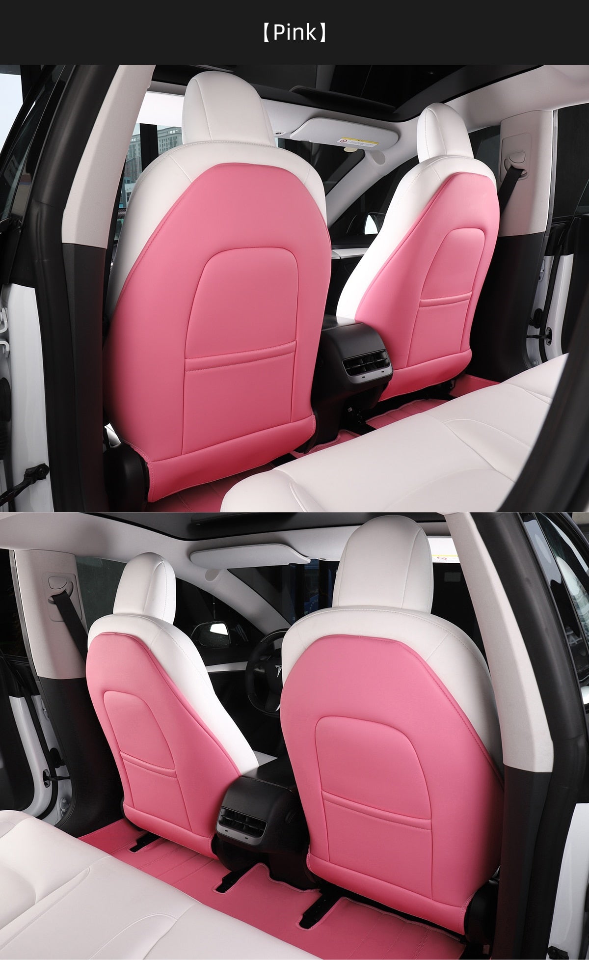 Anti-Kick Leather Seatback Protective Seat Cover Pads for Tesla Model 3 & Y