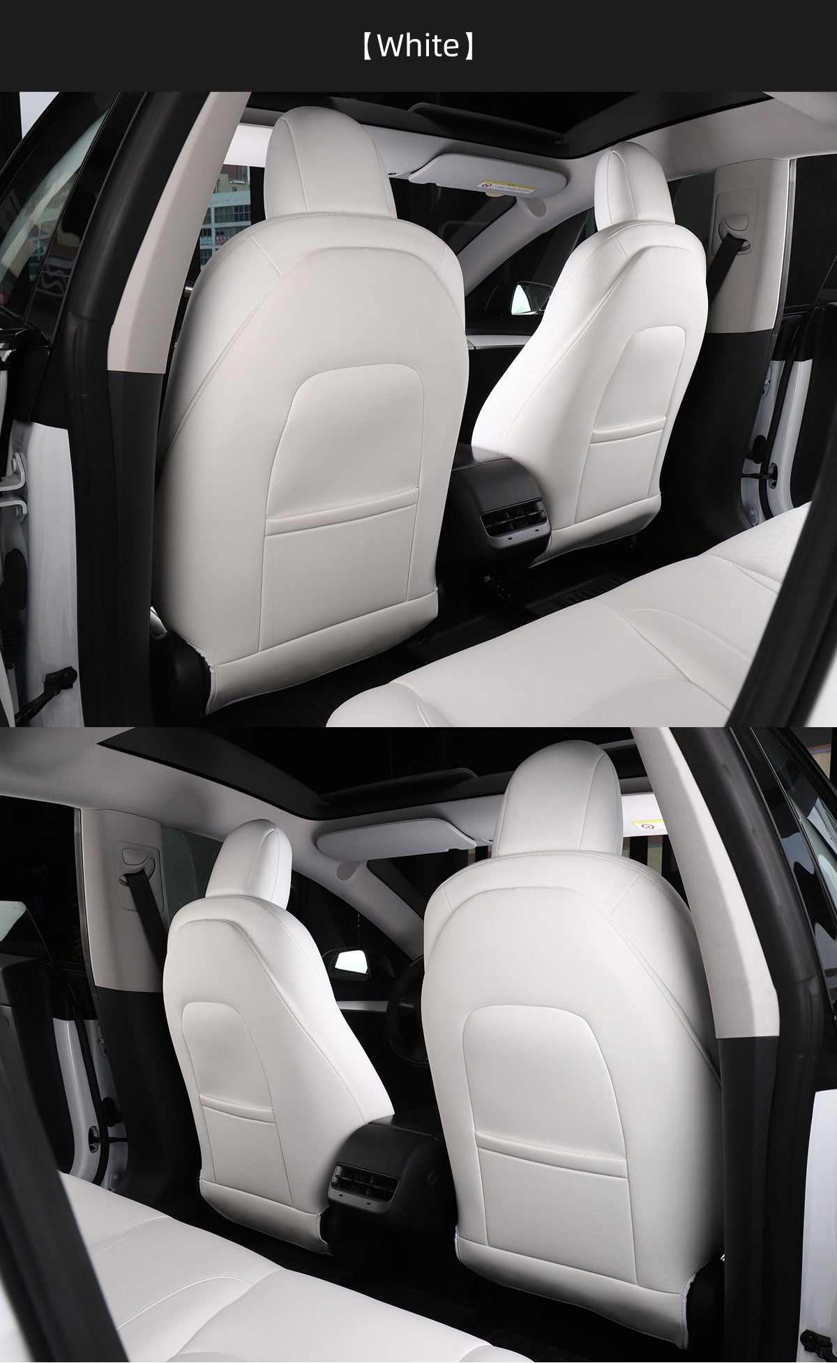 Anti-Kick Leather Seatback Protective Seat Cover Pads for Tesla Model 3 & Y