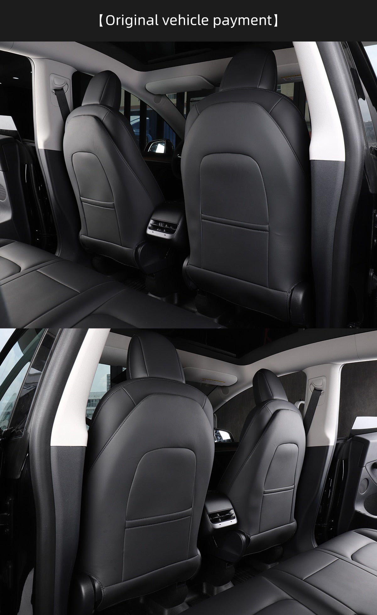 Anti-Kick Leather Seatback Protective Seat Cover Pads for Tesla Model 3 & Y