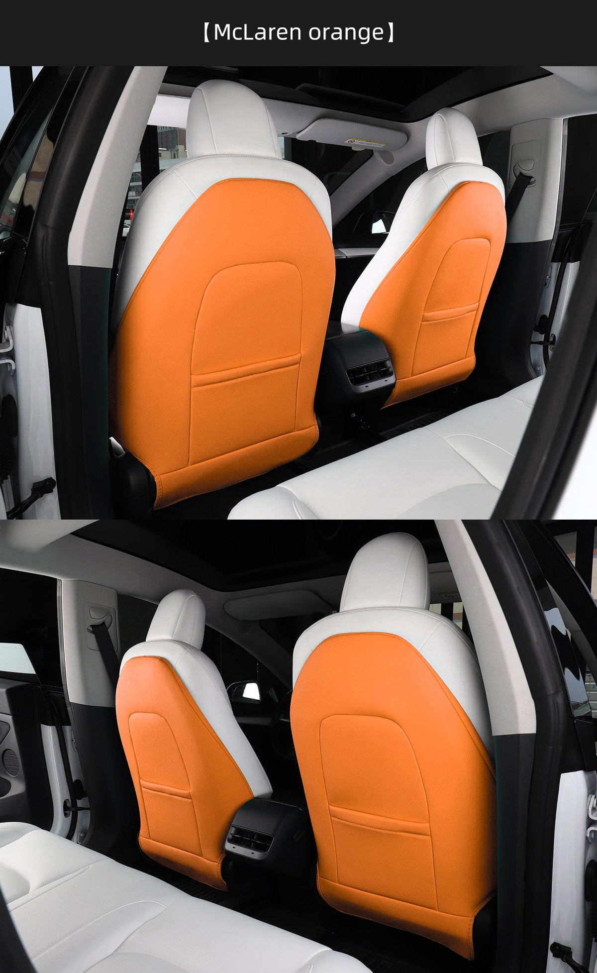 Anti-Kick Leather Seatback Protective Seat Cover Pads for Tesla Model 3 & Y