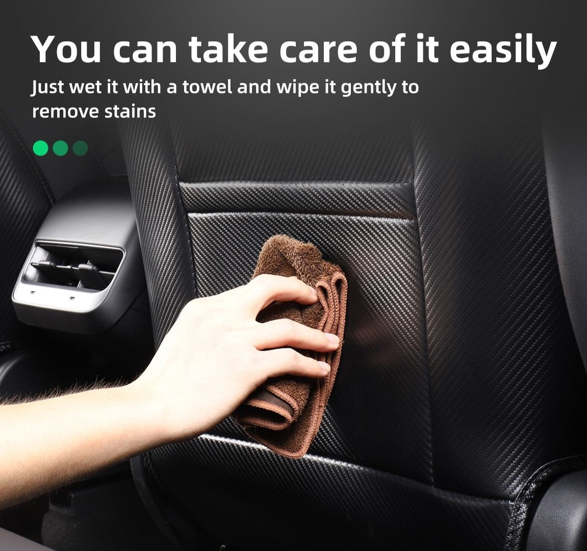 Anti-Kick Leather Seatback Protective Seat Cover Pads for Tesla Model 3 & Y