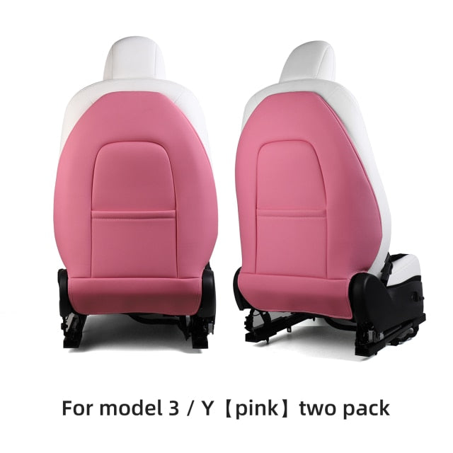 Anti-Kick Leather Seatback Protective Seat Cover Pads for Tesla Model 3 & Y