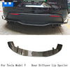 For Tesla Model Y 2020 2021 2022 Carbon Fiber Front & Rear Bumper Diffuser Lip Spoiler Body Side Skirt Body Kit