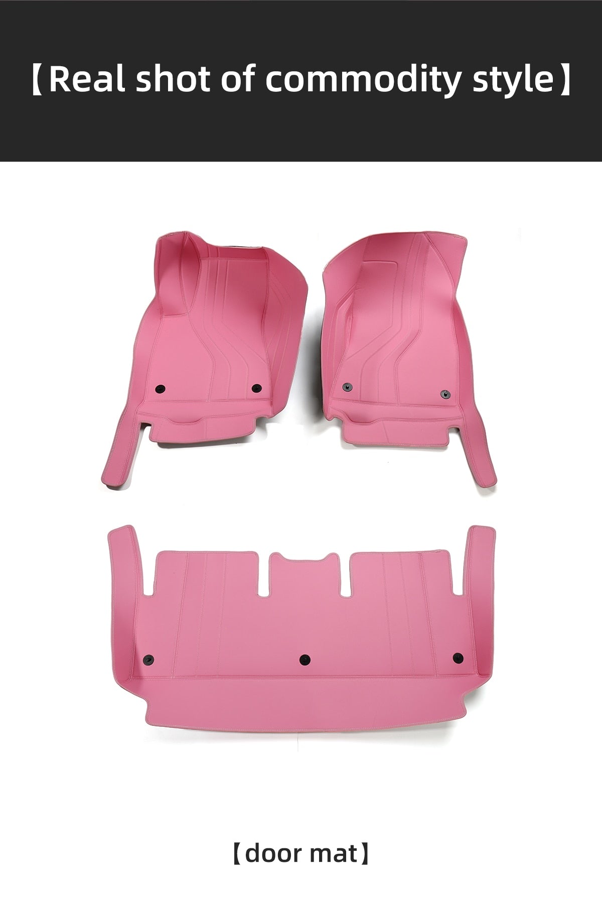 Fully Surrounded Microfiber Leather Pink Floor Mats for Tesla Model 3 & Y