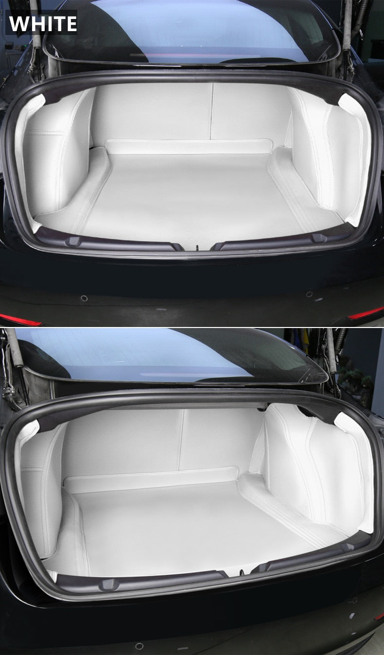 Durable Leather Custom Fit Trunk Mat for Tesla Model 3 & Y