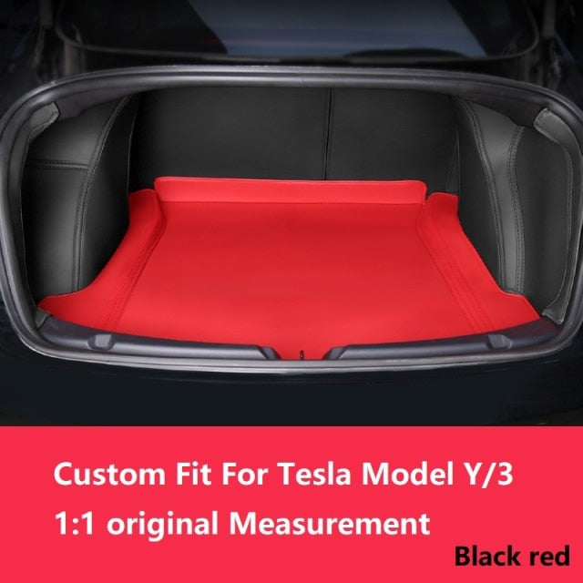 Durable Leather Custom Fit Trunk Mat for Tesla Model 3 & Y