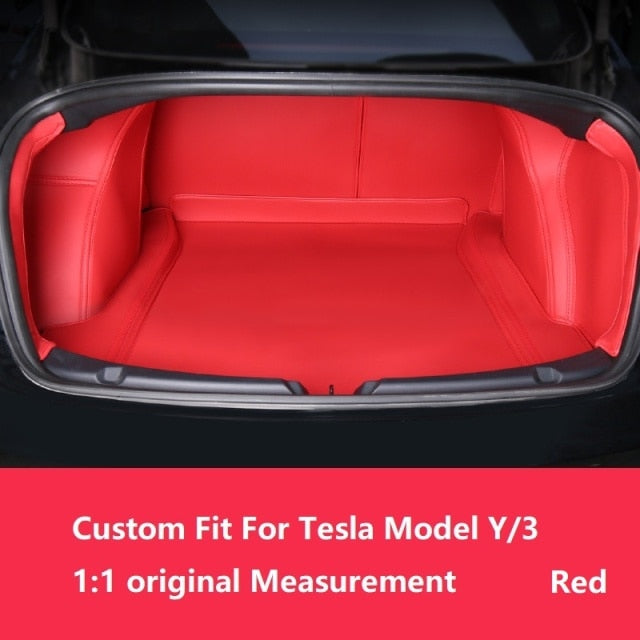 Durable Leather Custom Fit Trunk Mat for Tesla Model 3 & Y