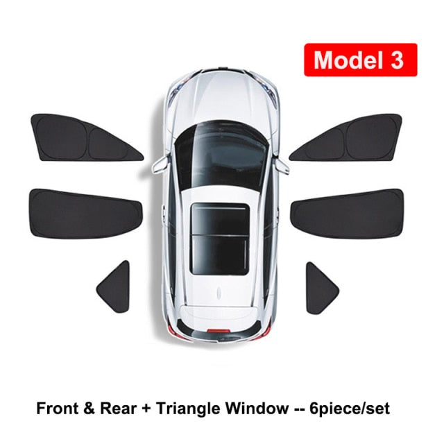 Custom Fit Privacy Sunshades for Tesla Model S, 3, X, & Y