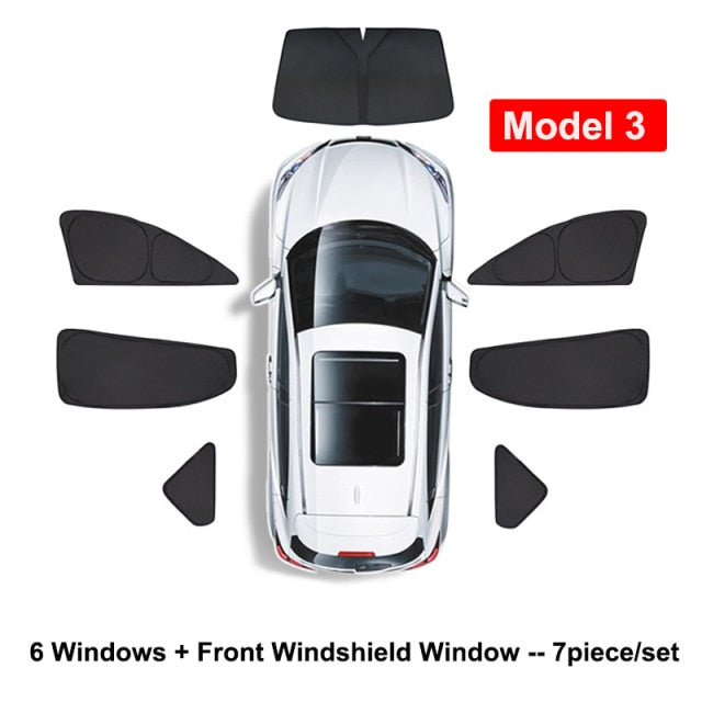 Custom Fit Privacy Sunshades for Tesla Model S, 3, X, & Y