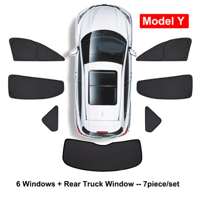 Custom Fit Privacy Sunshades for Tesla Model S, 3, X, & Y
