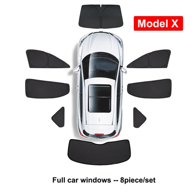 Custom Fit Privacy Sunshades for Tesla Model S, 3, X, & Y