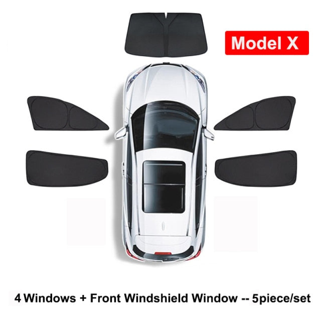 Custom Fit Privacy Sunshades for Tesla Model S, 3, X, & Y