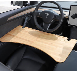 Foldable Eating WoodenTable/Working Desk for Tesla Model 3 & Y