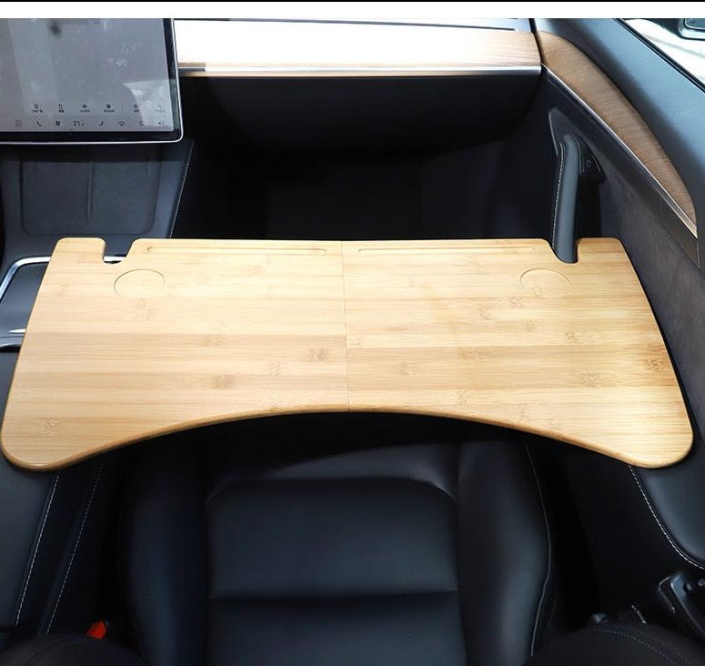 Foldable Eating WoodenTable/Working Desk for Tesla Model 3 & Y