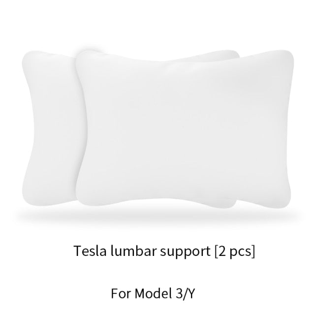 High-Quality Leather Headrest Neck Pillow and Lumbar Support Pillow for Tesla Model 3 & Y