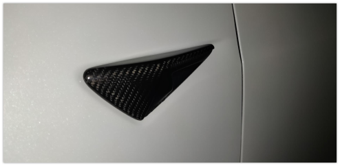 Carbon Fiber Side Markers Turn Signal Overlays for Tesla Model 3, S, and X