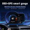 Car HUD Head Up Display P6, OBD+GPS Smart Gauge, Works Great for Most Cars (Black)