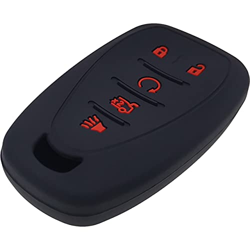 2 Pcs Silicone 5 Buttons Key Fob Cover Remote Case Keyless Protector Compatible with 2016-2020 Chevrolet Chevy Malibu Camaro Cruze Equinox Sonic Spark Traverse Blazer Bolt EV Trax Volt