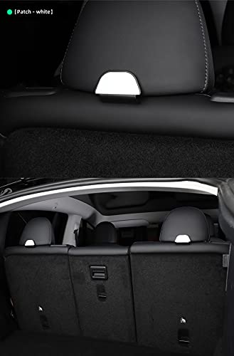 2nd Row Rear Seat Headrest Trunk Storage Hooks for Tesla Model Y (White)