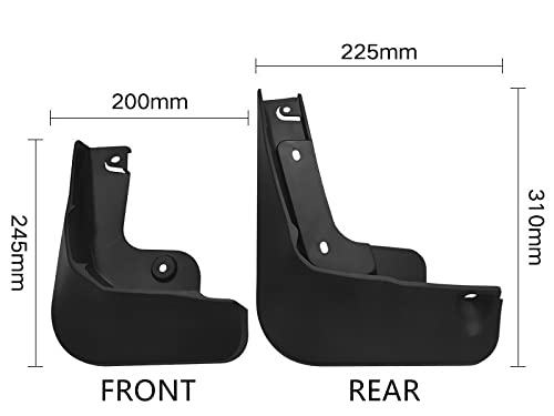 Mud Flaps Kit for Ford Mustang Mach-E Mud Splash Guard Front and Rear 2021 2022 4-PC Set Exterior Accessories No Need to Drill Holes