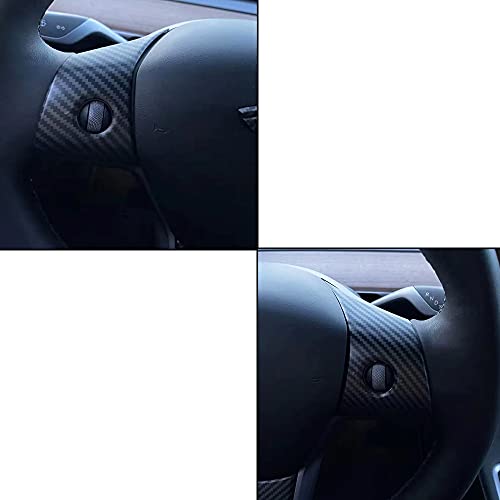 Tesla Model 3 & Model Y Steering Wheel Covers - Matte Carbon Fiber Pattern