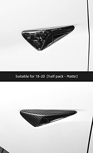 Carbon Fiber Side Camera Cover for Tesla Model 3 Model Y 2018-2021 MODELX S Exterior Accessories All Inclusive Protective Cover (Forged Marble Bright)
