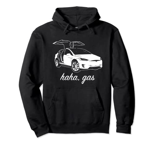 Haha Gas Tesla Pullover Hoodie (Black)