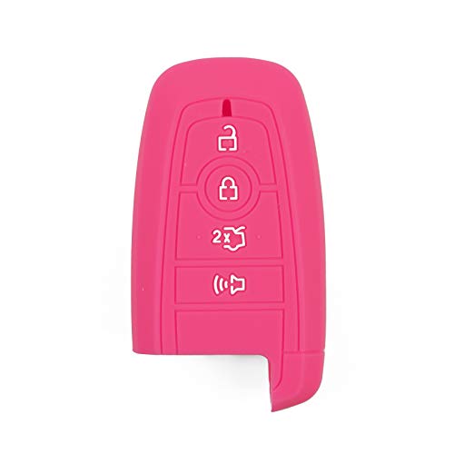 Solid Silicone Rubber Remote Cover for Ford Mustang Mach-E 2021 2022 (Hot Pink)