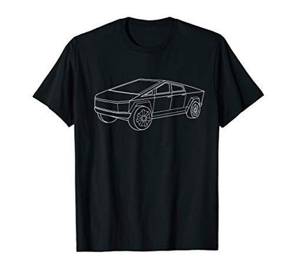 CyberTrucks Line Art Futuristic Truck Cyber Design EV Fan Men's T-Shirt