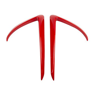 Tesla Model 3 Front Fog Light Trim Cover Fog Lamp Frame Blade Trim Eyebrow Spoiler for Tesla Model 3 2017 2018 2019 2020 2021 2022 (Red)