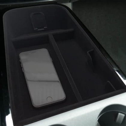 Mustang Mach E Flocked Wireless Charging Center Console Organizer Tray Compatible with Mustang Mach-E