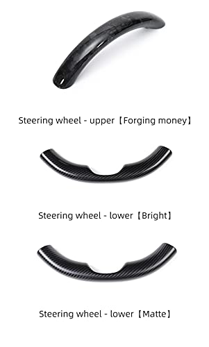 Lower Carbon Fiber Embedded Steering Wheel Cover for Tesla Model 3 & Y (Forged Bright Carbon Fiber)