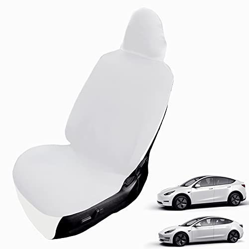 Waterproof and Machine Washable Seat Cover for Tesla Model S, 3, & Y (White)